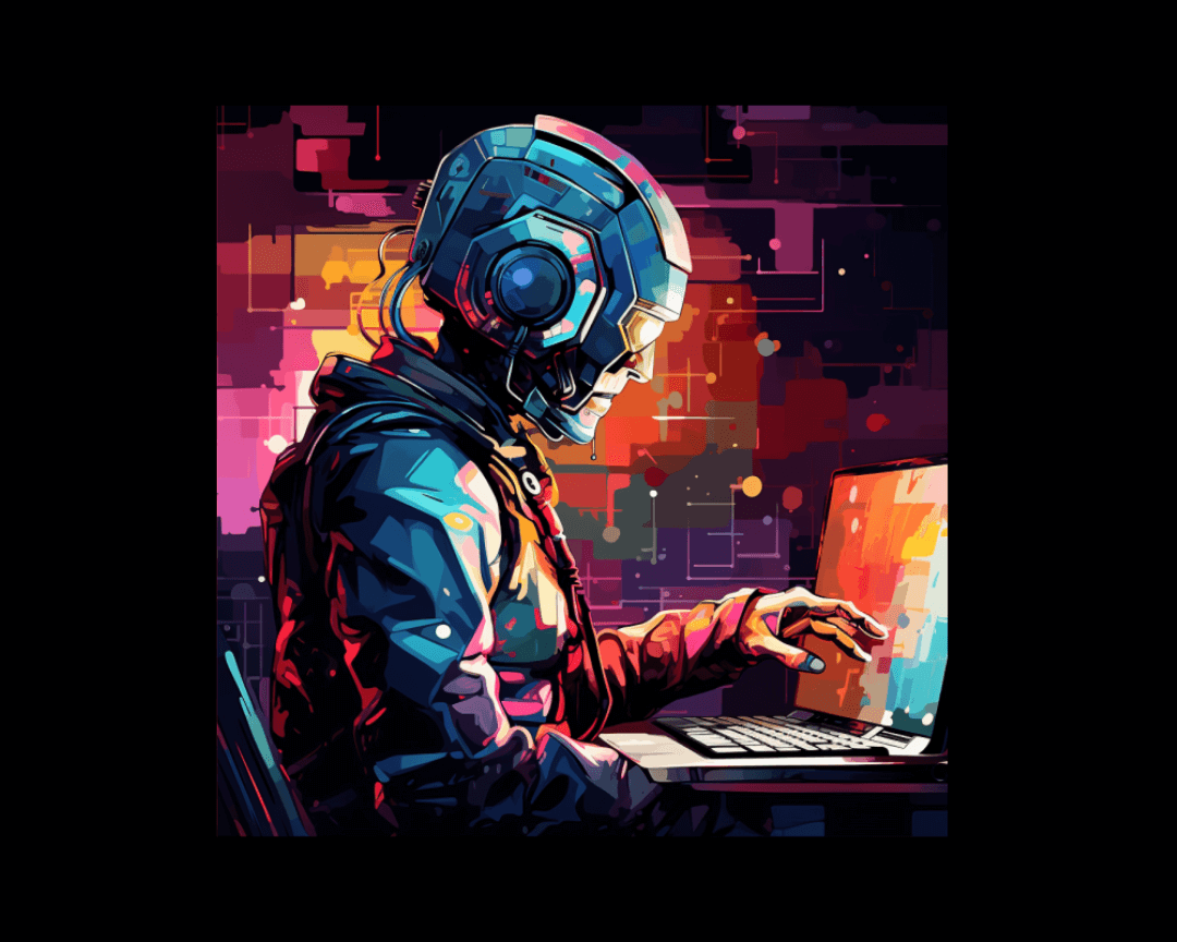 robot on a computer